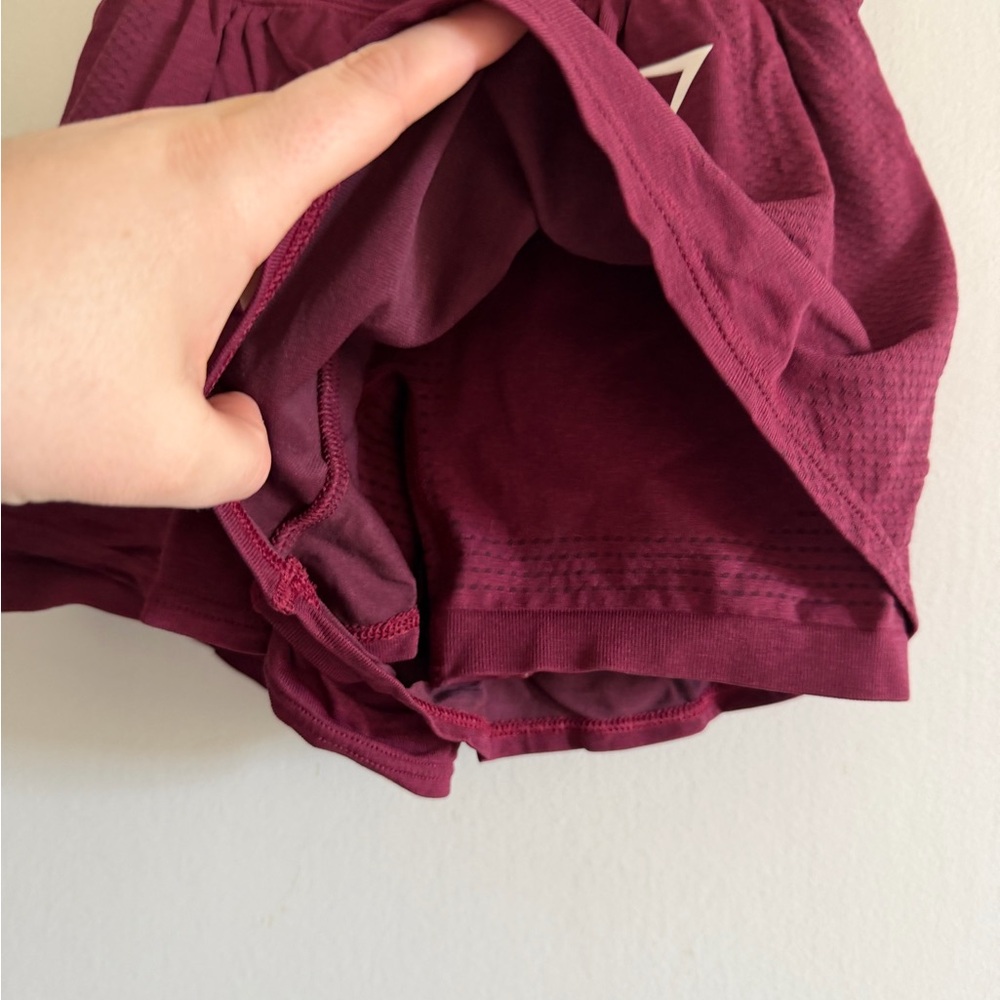 Gymshark Maroon Two in One Vital Seamless Skort size XS EUC - Picture 8 of 10
